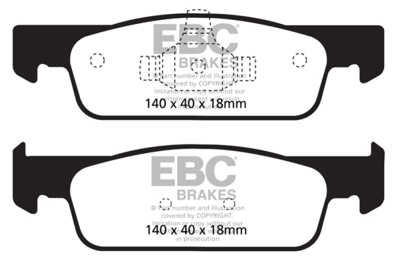 EBC 2016-2017 Smart Fortwo 0.9L Turbo Ultimax2 Front Brake Pads - UD1830