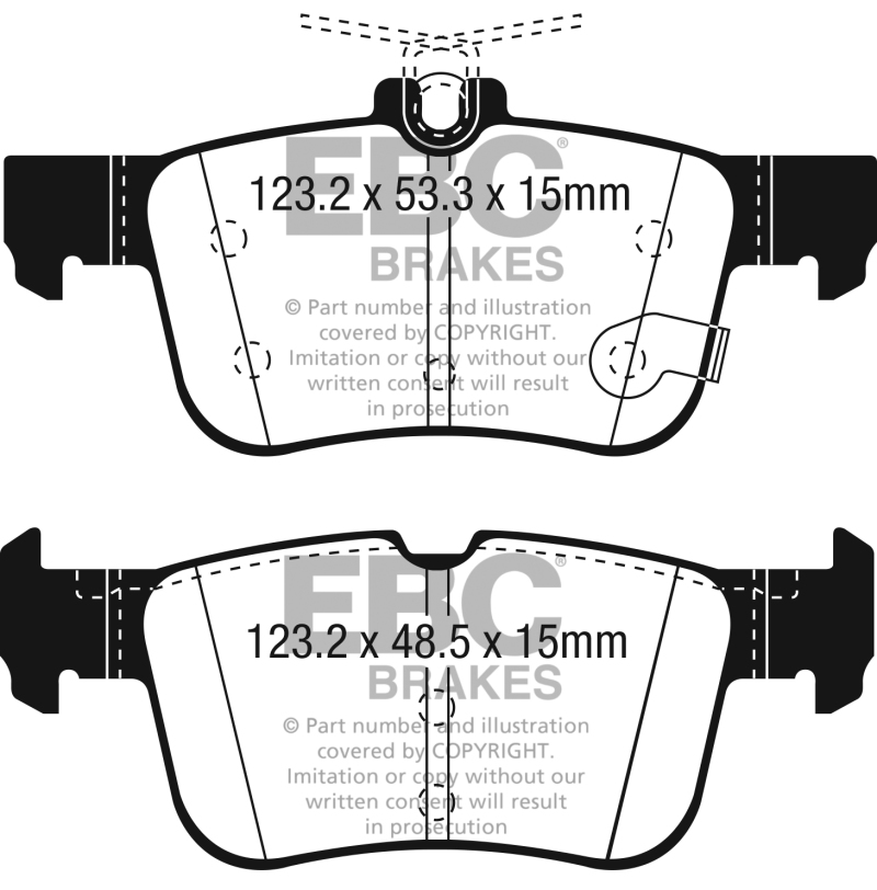 EBC 2013+ Lincoln MKZ 2.0L Hybrid Ultimax2 Rear Brake Pads - UD1834