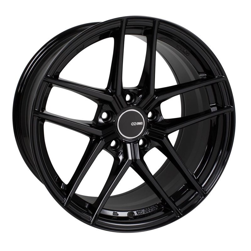 Enkei TY5 18x8 5x112 45mm Offset 72.6mm Bore Black Wheel - 498-880-4445BK