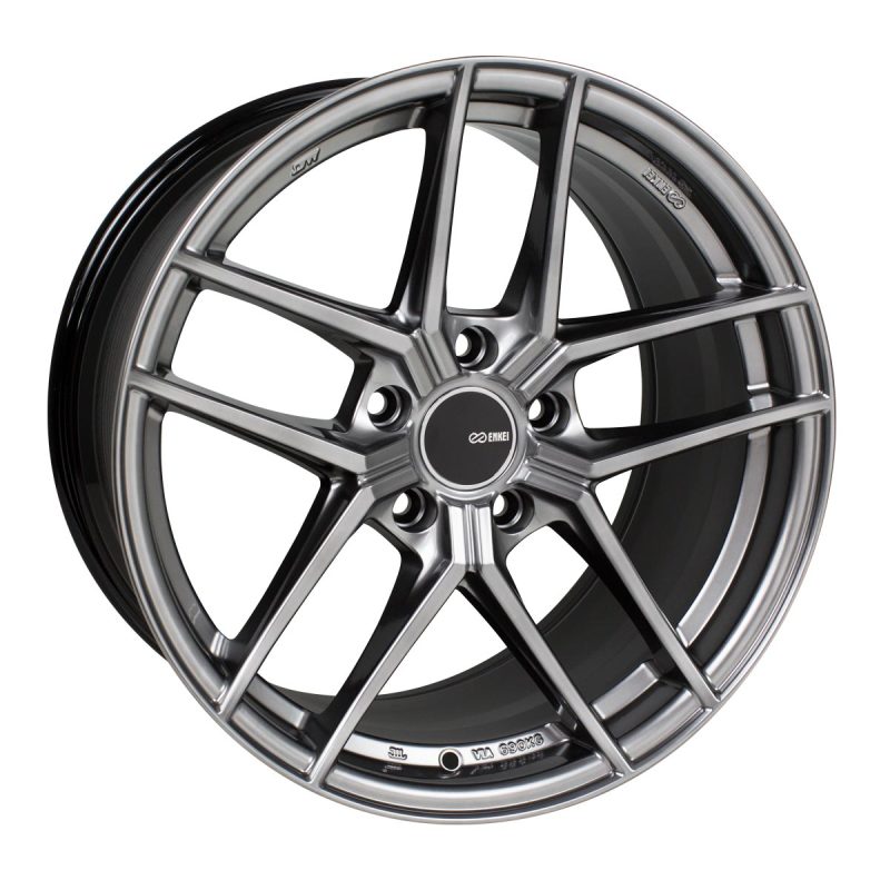 Enkei TY5 18x8 5x114.3 50mm Offset 72.6mm Bore Hyper Silver Wheel - 498-880-6550HS