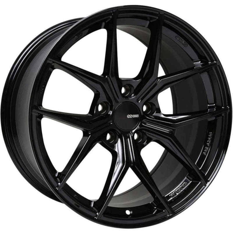 Enkei TSR-X 20x9.5 40mm Offset 5x120 BP 72.6 CB Gloss Black Wheel - 529-295-1240BK