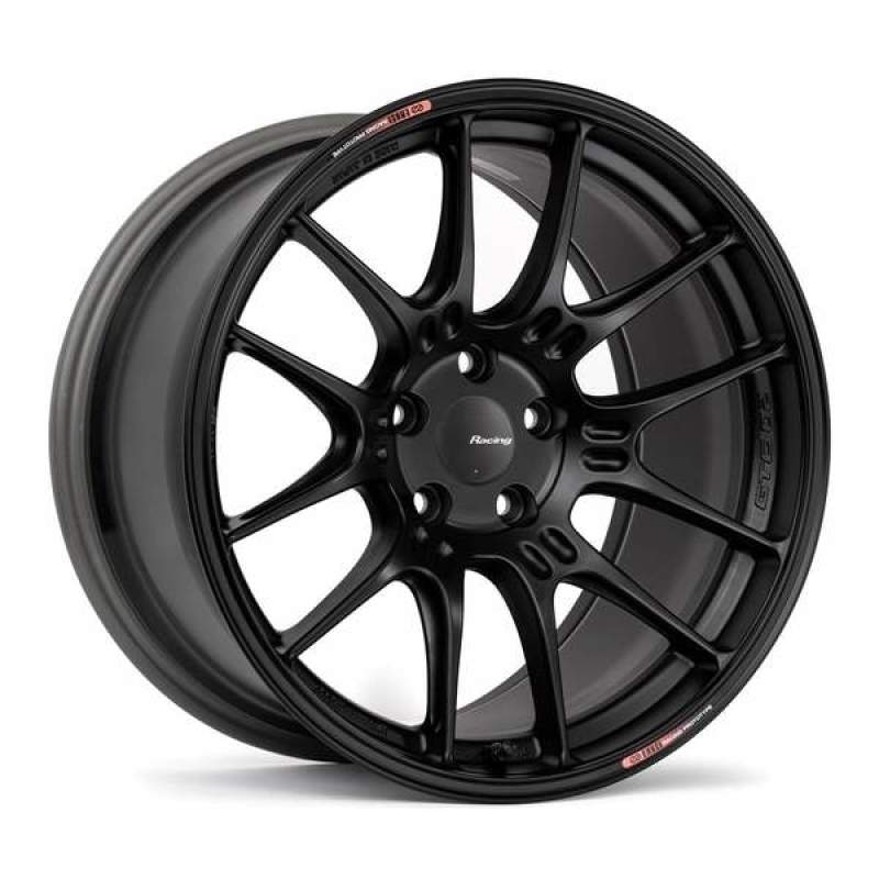 Enkei GTC02 19x8 5x100 45mm Offset 75mm Bore Matte Black Wheel - 534-980-8045BK