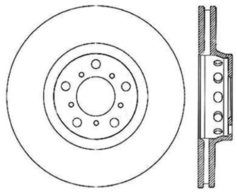 StopTech 00-03 BMW M5 Drilled Left Front Rotor - 128.34062L