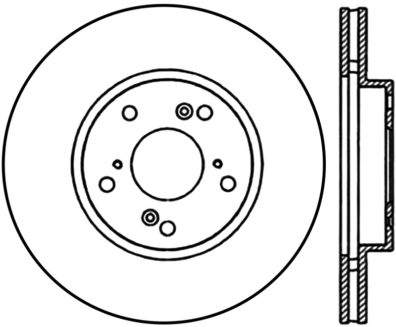 StopTech 06-18 Honda Civic Cryo Drilled Sport Right Front Rotor - 128.40036CR