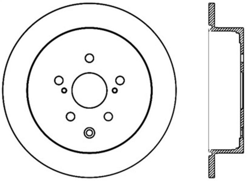 StopTech 14-16 Toyota Highlander Sport Drilled Rear Passenger Side Brake Rotor - 128.44166R