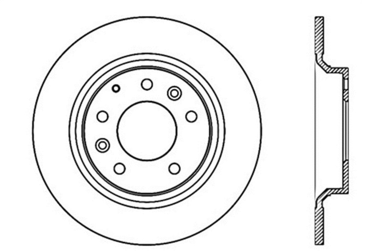 StopTech 06-10 Ford Fusion / 06-10 Mazda Miata MX-5 / 03-09 Mazda 6 Drilled Left Rear Rotor - 128.45064L