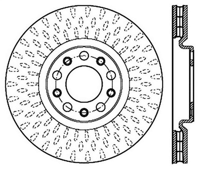 StopTech 15-17 Chrysler 200 / Jeep Renegade Sport Drilled Vented Left Front Rotor - 128.63080L