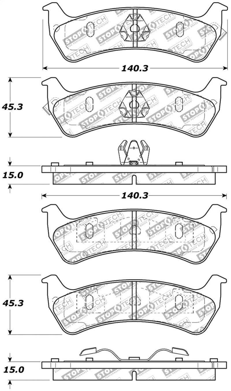 StopTech Street Select Brake Pads - Front - 305.06250