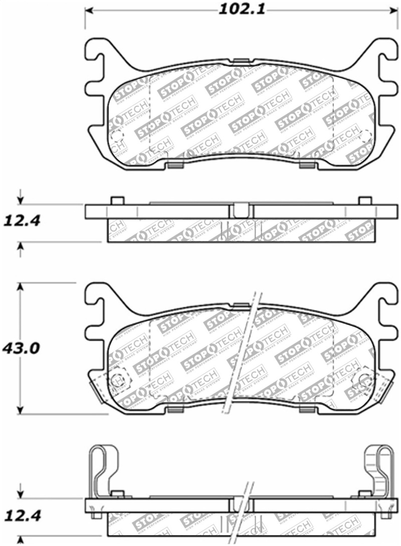 StopTech 97-03 Ford Escort Street Select Rear Brake Pads - 305.06360