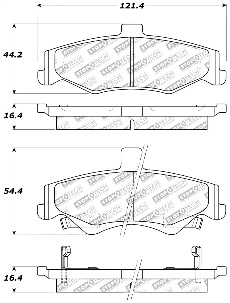 StopTech Street Select Brake Pads - Rear - 305.07500