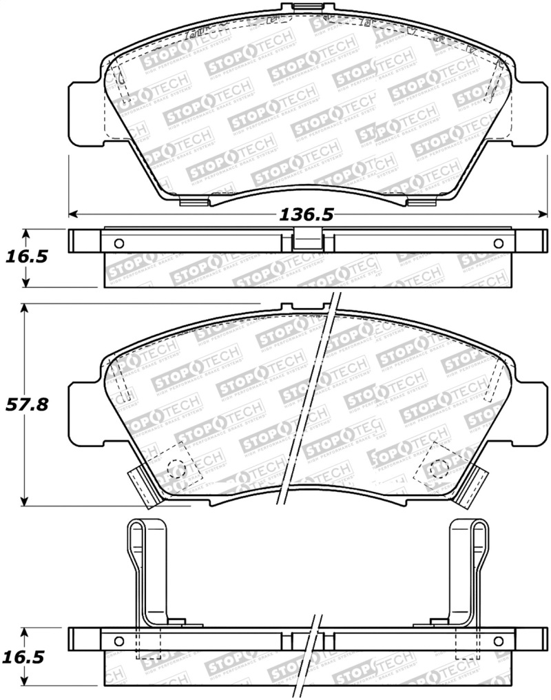 StopTech Street Select Brake Pads - Rear - 305.09480