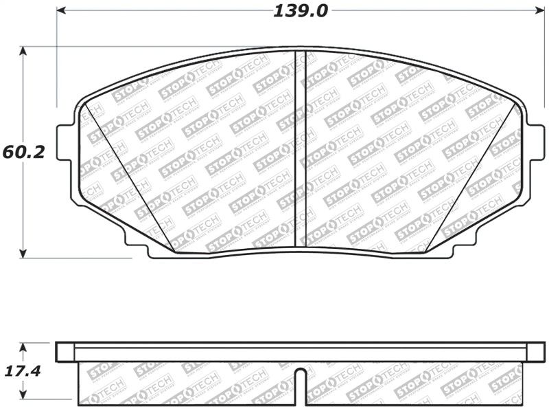 StopTech 07-18 Mazda CX-5/CX-7/CX-9 Street Brake Pads w/Hardware - Front - 305.12580