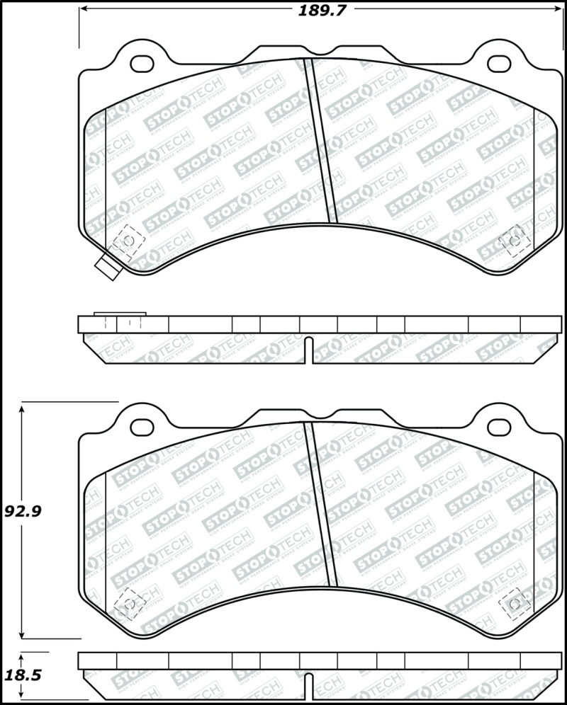 StopTech Street Select Brake Pads - Front - 305.13820