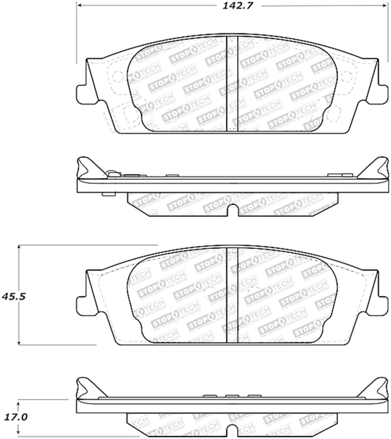 StopTech 15-17 Cadillac Escalade ESV Street Performance Rear Brake Pads - 305.17070