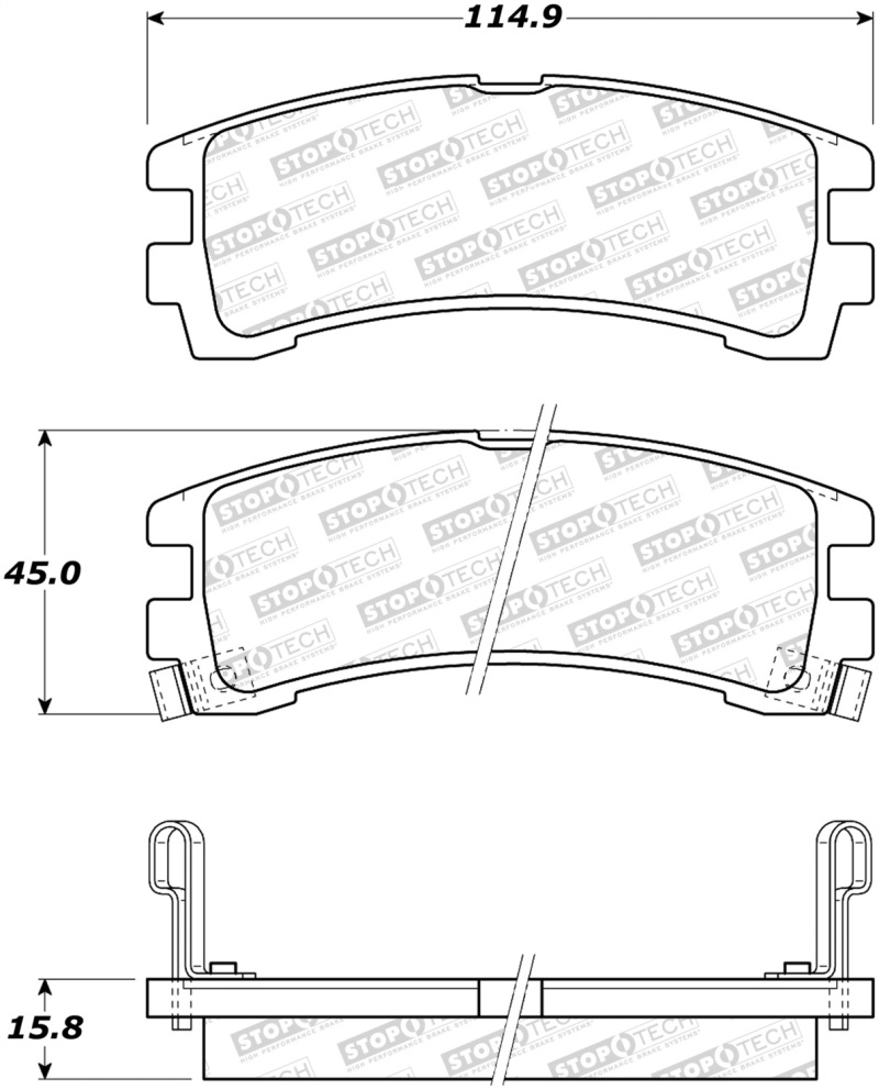 StopTech Street Brake Pads - 308.04010
