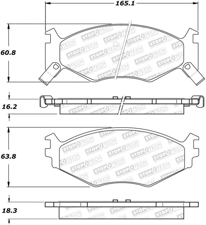 StopTech Street Brake Pads - Front - 308.05220