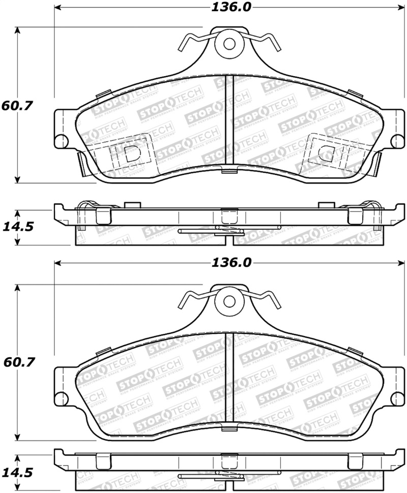 StopTech Street Brake Pads - Rear - 308.06280