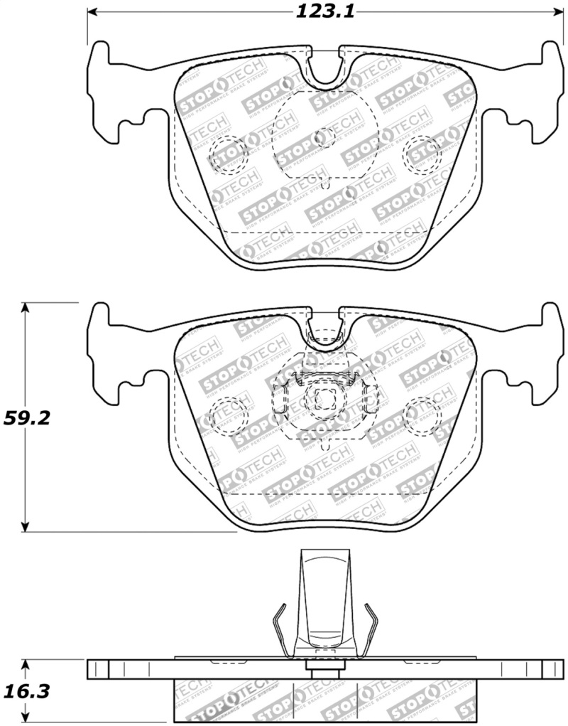 StopTech Street Touring 04-10 BMW 528i/530xi/535i xDrive Rear Brake Pads - 308.06831