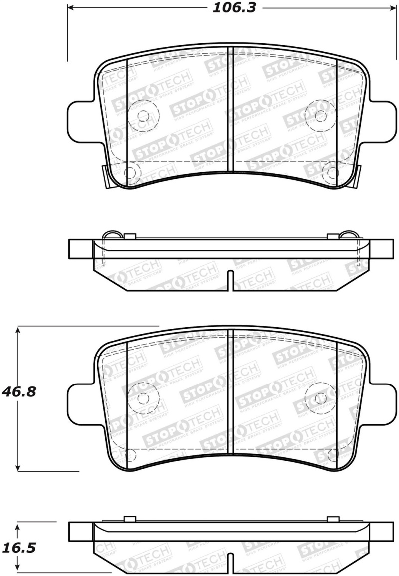 StopTech Street Brake Pads - 308.14300