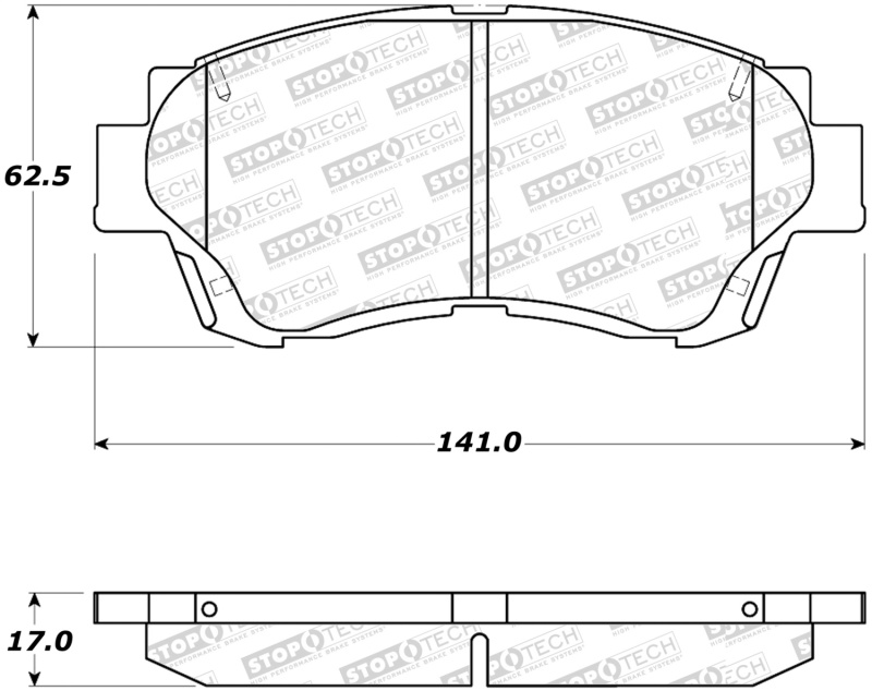 StopTech Sport Brake Pads w/Shims and Hardware - Front - 309.04761