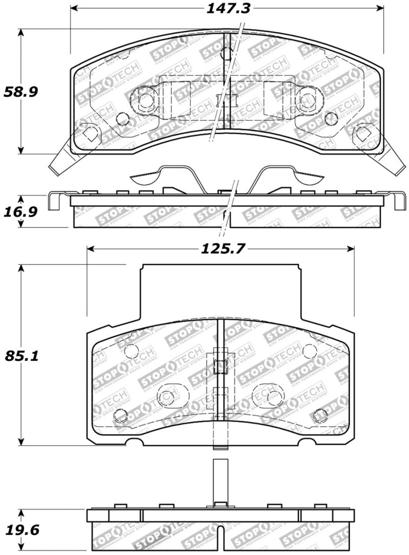 StopTech Sport Brake Pads w/Shims and Hardware - 309.04590