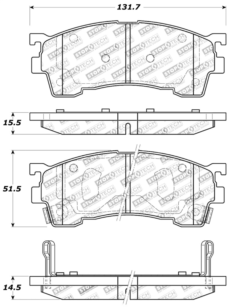 StopTech Performance 93-97 Ford Probe / 93-97 Mazda MX-6/93-02 626 Front Brake Pads - 309.06370