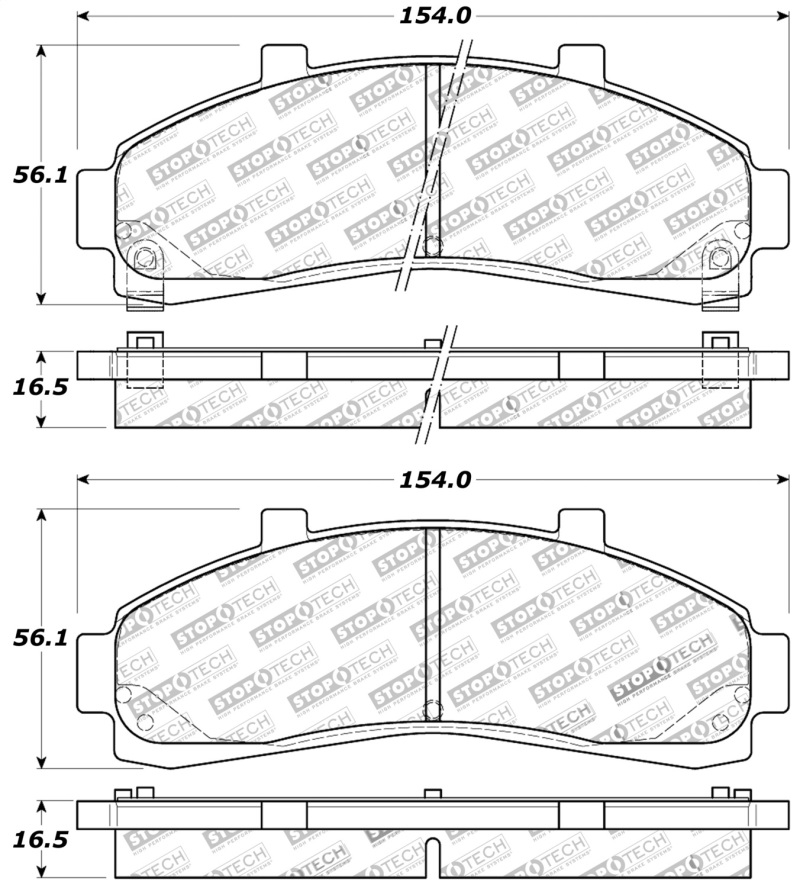 StopTech Sport Brake Pads w/Shims and Hardware - Front - 309.06520