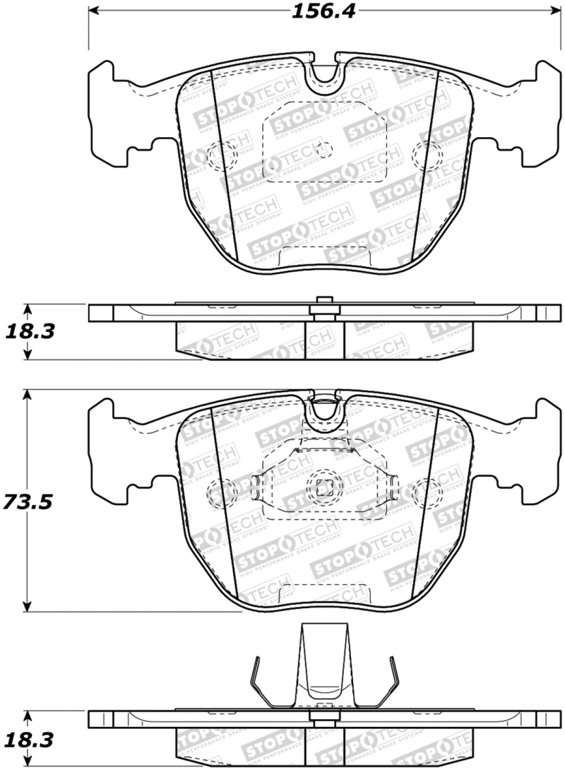 StopTech Sport Brake Pads w/Shims and Hardware - Front - 309.06811