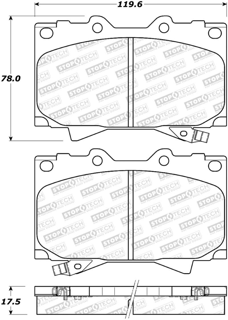 StopTech Sport Brake Pads w/Shims and Hardware - Rear - 309.07720