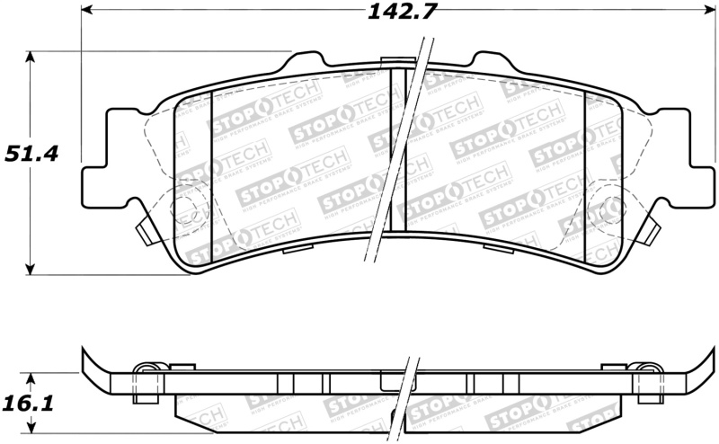 StopTech Sport Brake Pads w/Shims and Hardware - Rear - 309.07921