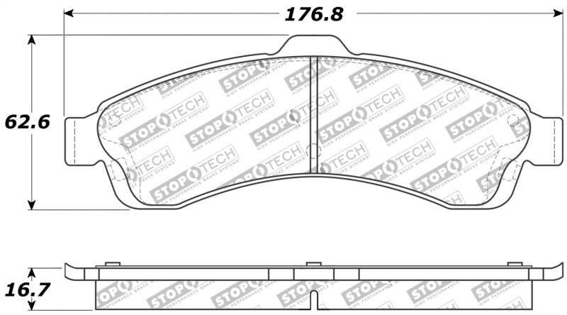 StopTech Sport Brake Pads w/Shims and Hardware - Rear - 309.08820