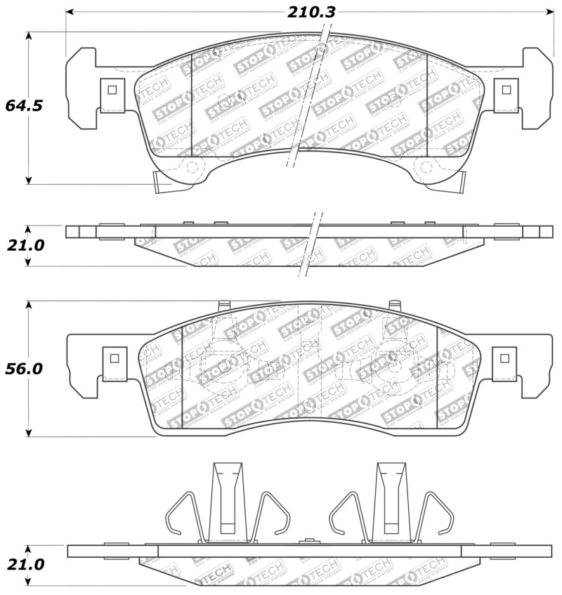 StopTech Sport Brake Pads w/Shims and Hardware - Front/Rear - 309.09340