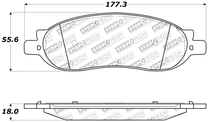 StopTech Sport Brake Pads w/Shims and Hardware - Rear - 309.10680