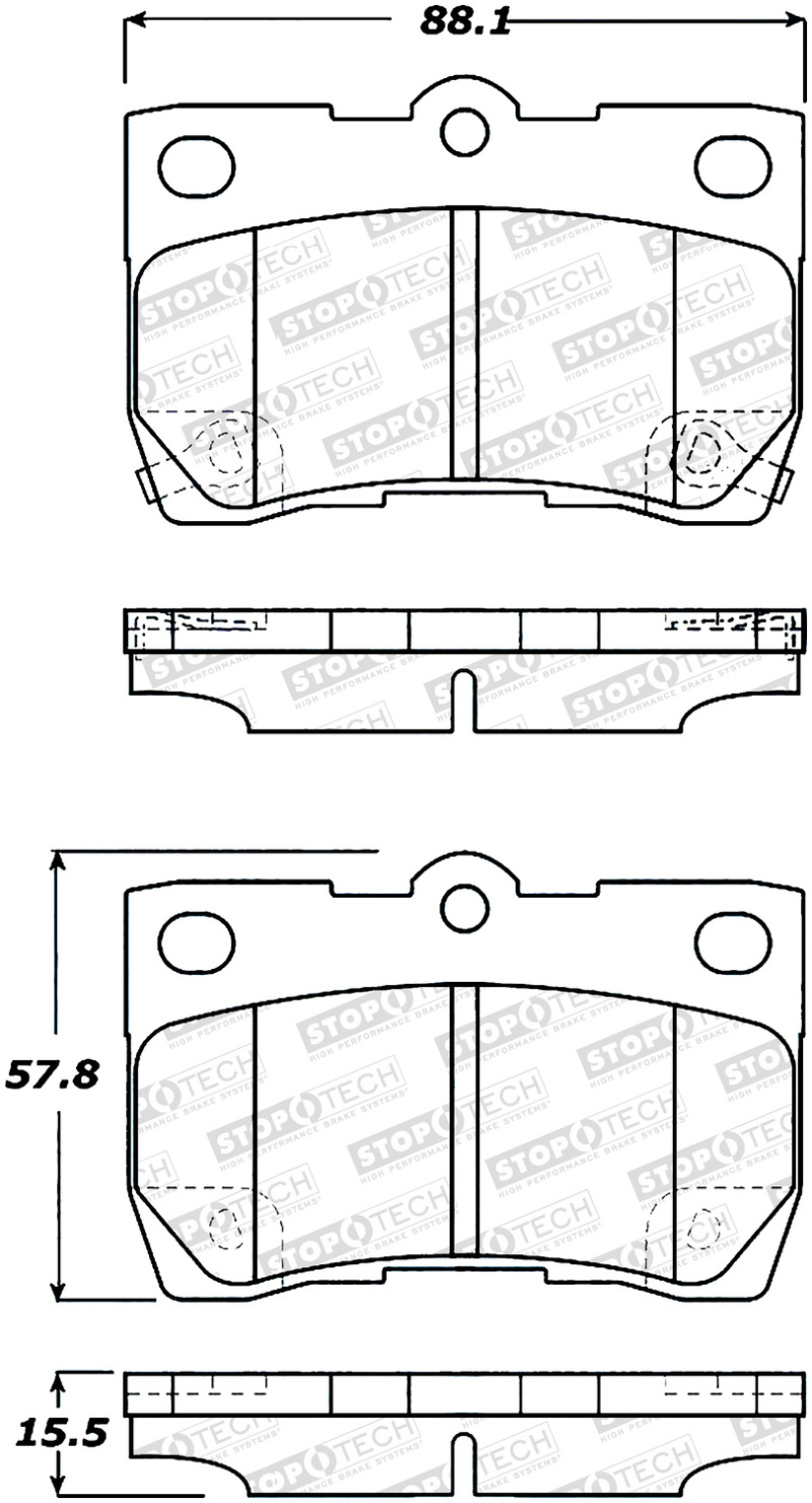 StopTech Sport Brake Pads w/Shims and Hardware - Rear - 309.11131