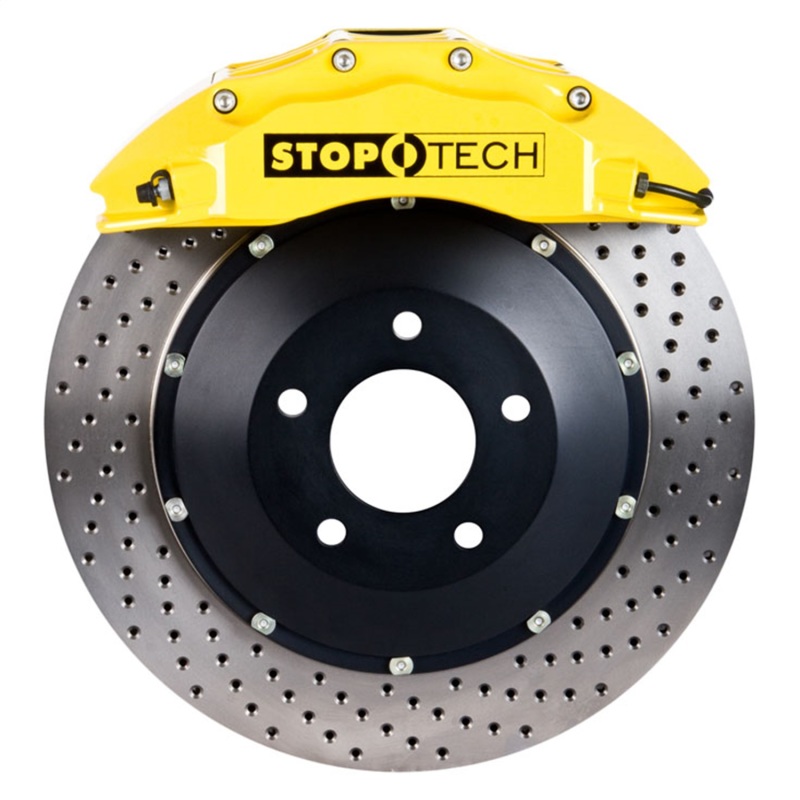 StopTech 00-03 BMW M5 Front BBK w/ Yellow ST-60 Calipers 355x32mm Cast Iron Drilled Rotors - 83.135.6700.82