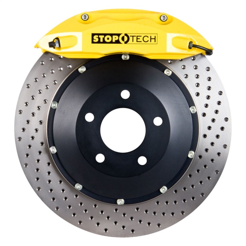 StopTech 07-10 BMW 335 Series BBK Rear Yellow ST-40 Calipers Drilled 345x28 Rotors - 83.154.004G.82