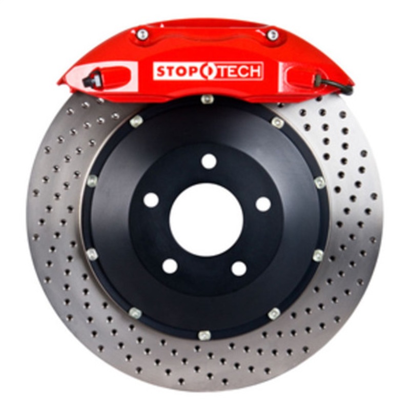 StopTech 08-09 BMW M3 (E92) V8 Rear 355x32 Red ST-40 Calipers Drilled Rotors/Pads/SS Lines - 83.160.0047.72