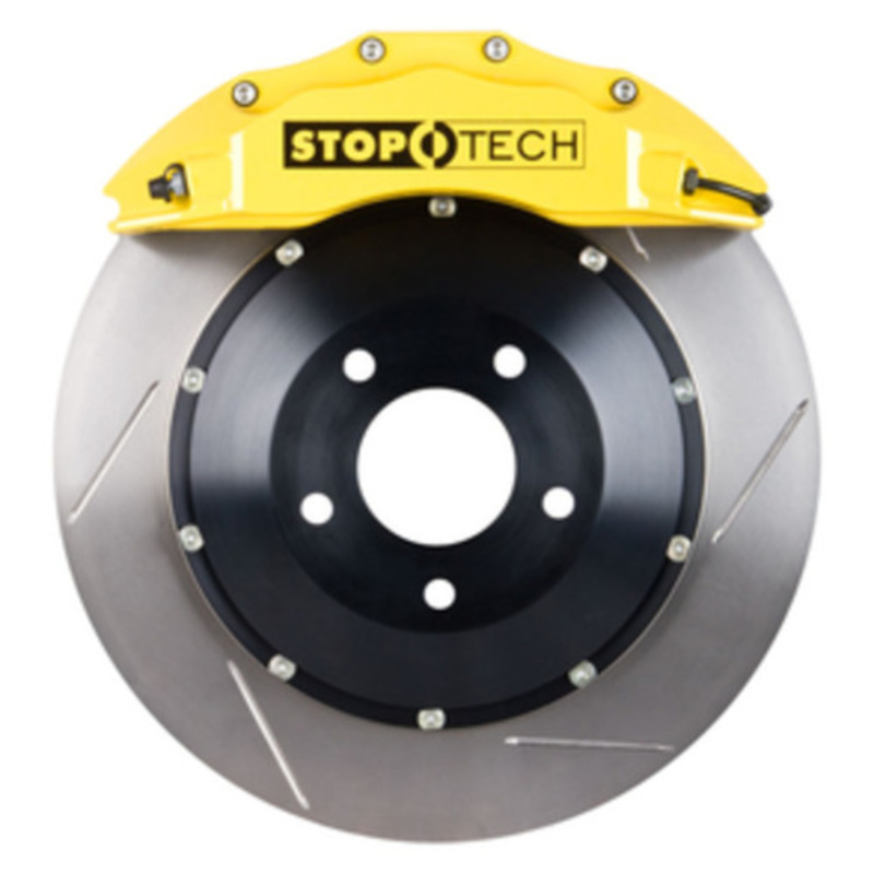 StopTech 06-09 Chevy Corvette Front BBK w/ Yellow ST-60 Calipers Slotted 355x32mm Rotors SS Lines - 83.187.6700.81