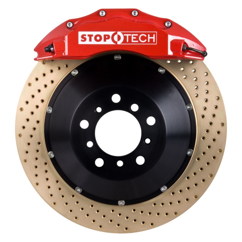 StopTech 05-10 Porsche 911 Carrera S (997) Front BBK ST-60 Caliper Red / 2pc Zinc Drilled 355x35mm - 83.789.6C00.74