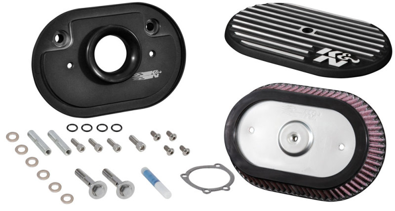 K&N Street Metal Intake System for 02-06 Harley Davidson Road King F/I 88cl Side Draft Dyna/Softail - RK-3953