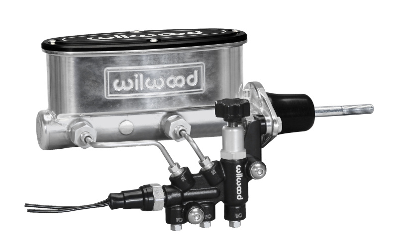 Wilwood HV Tandem M/C Kit w L/H Bracket & Prop Valve - 7/8in Bore Ball Burnished-W/Pushrod - 261-13271-P