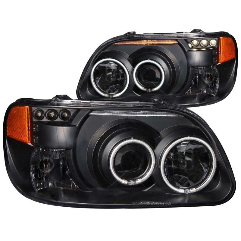 ANZO 1995-2001 Ford Explorer Projector Headlights w/ Halo Black 1 pc - 111132