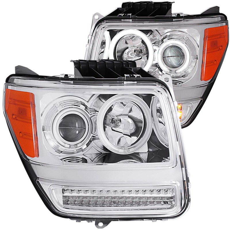 ANZO 2007-2012 Dodge Nitro Projector Headlights w/ Halo Chrome (CCFL) G2 - 111144