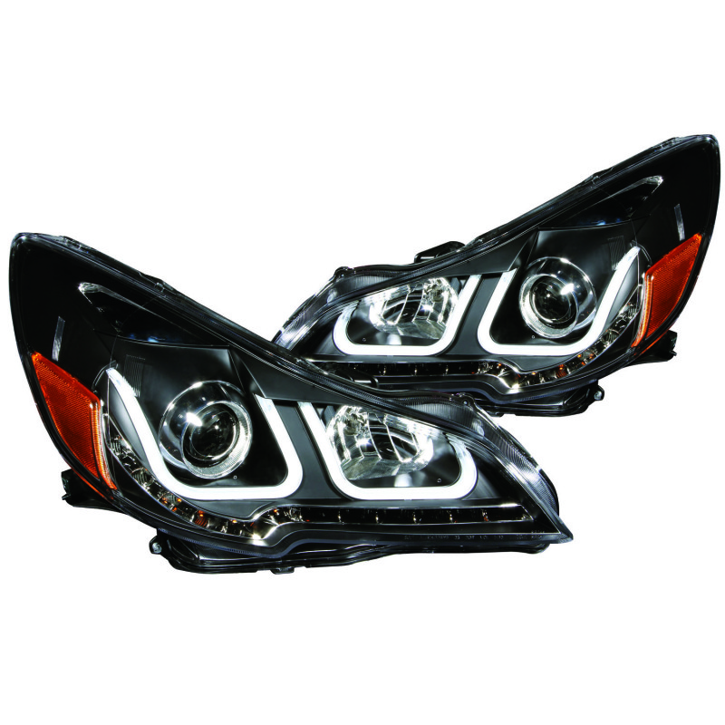 ANZO 2010-2014 Subaru Outback Projector Headlights w/ U-Bar Black - 111285