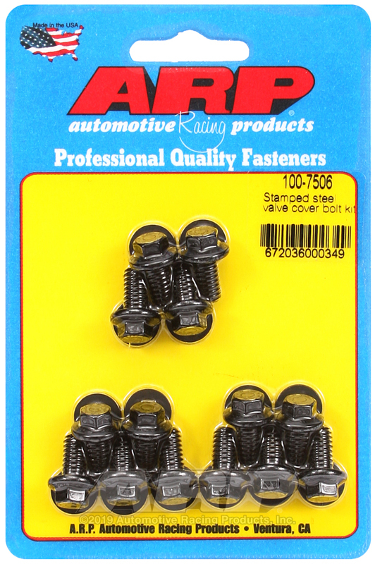 ARP Stamped Steel Hex Valve Cover Bolt Kit 6-Point Hex Head 1/14in - 20 Thread (Set of 14) - 100-7506