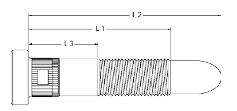 ARP 2.750 Thread Length - 3.50 UHL - 1.550 Knurl Length NASCAR Wheel Stud Kit (Pack of 5) - 300-7709