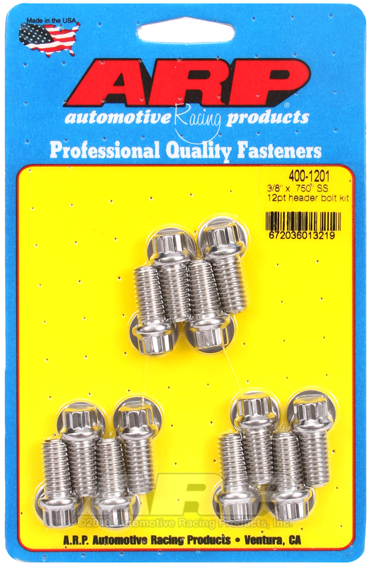 ARP 3/8 x .750 SS 12pt Header Bolt Kit - 400-1201