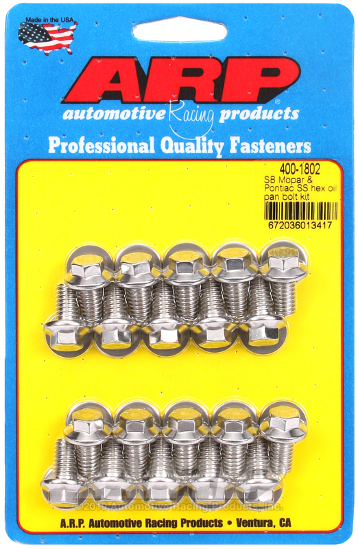ARP SB Mopar and Pontiac SS Hex Oil Pan Bolt Kit - 400-1802