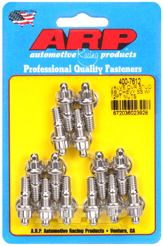 ARP BB Chevy Stamped Steel Covers SS 12 pt Valve Cover Stud Kit - 400-7612