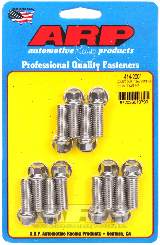ARP AMC SS Hex Intake Manifold Bolt Kit - 414-2001